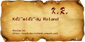 Kömlődy Roland névjegykártya